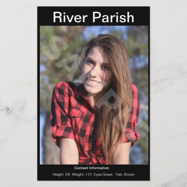 Ett sidomodellhuvud-/Zed-kort Flygblad (Framsidan)