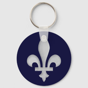 Ett silver Fleur-de-lys Keychain Nyckelring