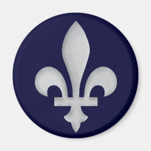 Ett silver Fleur-de-lys Magnet
