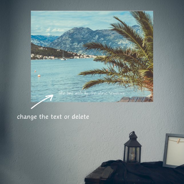 Ett Sjölandskap med bergen och Handflatan Träd Poster (Skapare uppladdad)