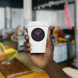 Ett skämt kaffe, lila Halloween business Clas Runt Klistermärke