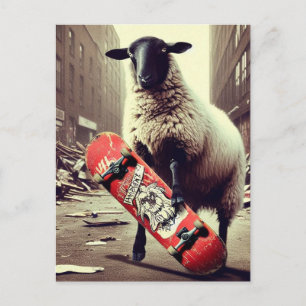 Ett skateboardfår vykort