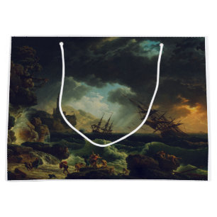 Ett skeppsbrott i stormiga hav av Claude-Joseph Ve