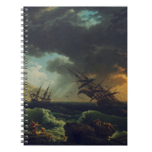 Ett skeppsbrott i stormiga hav av Claude-Joseph Ve Anteckningsbok