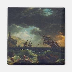Ett skeppsbrott i stormiga hav av Claude-Joseph Ve Magnet