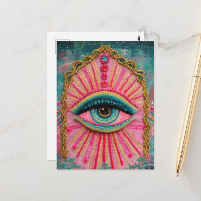 Ett skyddat ont i Öga kände utseende Vykort (Fram/Back In Situ)