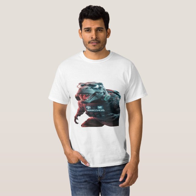 Ett slående foto av en hotande T-Rex, showcas T Shirt (Hel framsida)