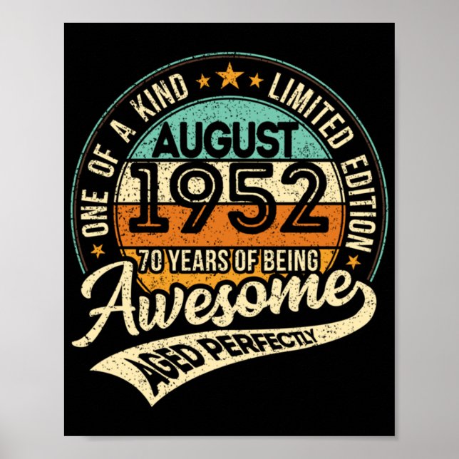 Ett slag - född i augusti 1952 - 70 år av poster (Framsidan)