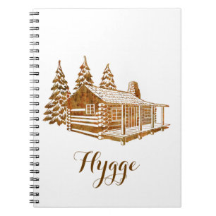 Ett slags tvåsittssoffa loggar kabinen - Hygge Anteckningsbok Med Spiral