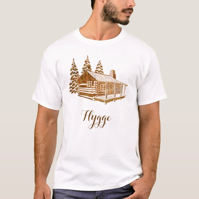 Ett slags tvåsittssoffa loggar kabinen - Hygge T Shirt (Framsida)