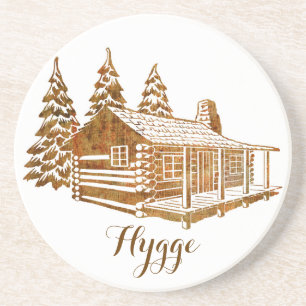 Ett slags tvåsittssoffa loggar kabinen - Hygge Underlägg Sandsten