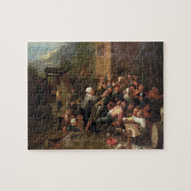 Ett slagsmål utanför en krog pussel (Horisontell)