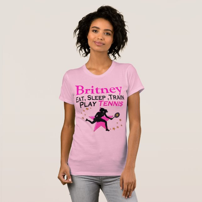 ETT, SLEEP, TENNIS PERSONLIG T SHIRT (Hel framsida)