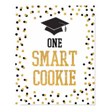 Ett Smart Cookie Black & Guld Studenten-tecken