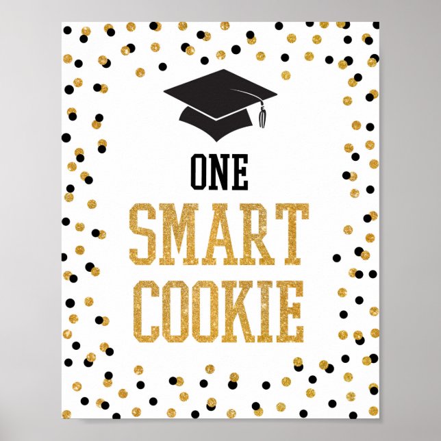 Ett Smart Cookie Black & Guld Studenten-tecken Poster (Framsidan)