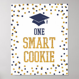Ett Smart Cookie Navy & Guld Studenten-tecken Poster