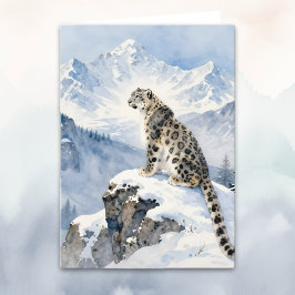 Ett snöleoparddikt kort
