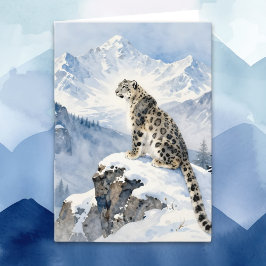 Ett snöleoparddikt och födelsedagsönskningar kort