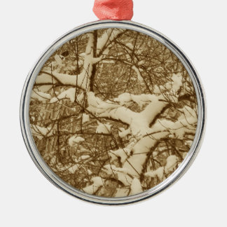 Ett snöträdornament julgransprydnad metall