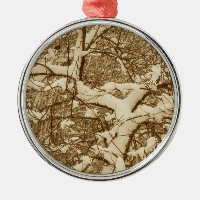 Ett snöträdornament julgransprydnad metall (Framsidan)