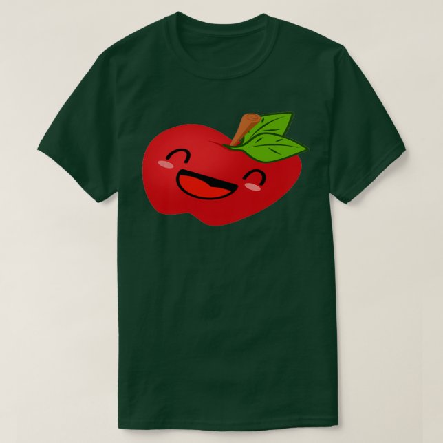 Ett sött äpple Emoticon T Shirt (Design framsida)