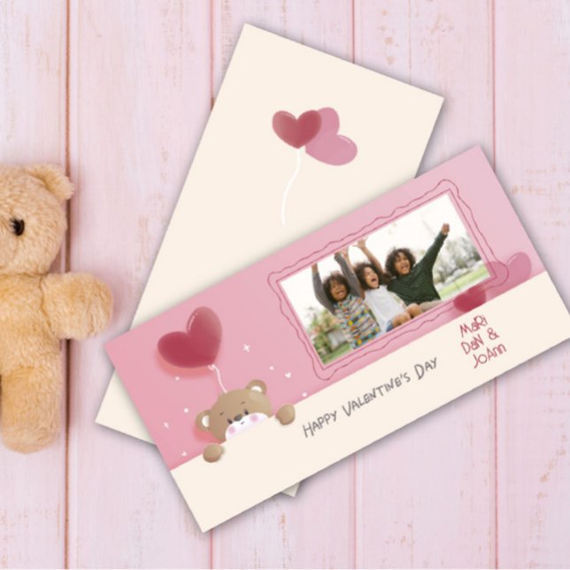 Ett sött landskapsvalentinskort för familjefoto julkort (Skapare uppladdad)