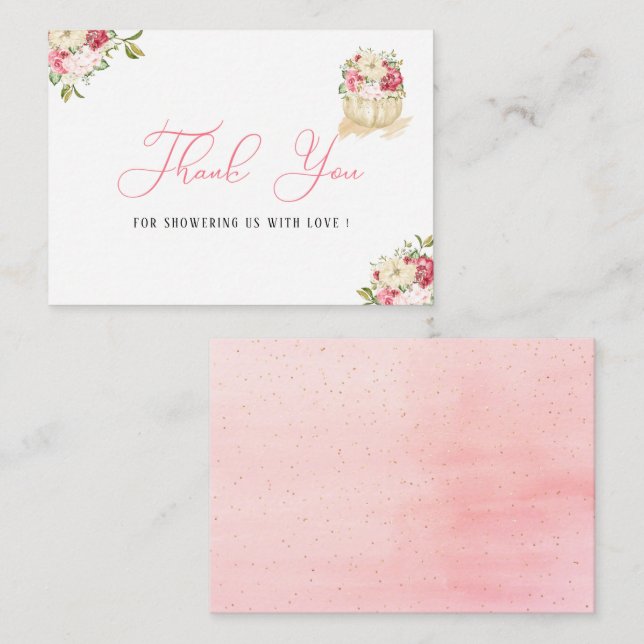 Ett sött, litet pumpa tackkort-kort anteckningskort (Fram/baksida)