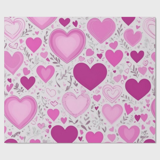 Ett sött och charmerande rosa mönster presentpapper (Platt)