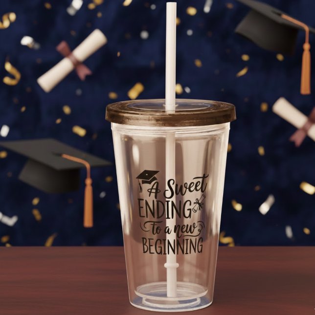Ett sött slut på en ny början Examenscitat Take Away Mugg (Skapare uppladdad)