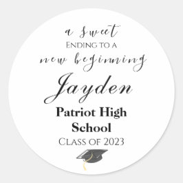 Ett sött slut på en nybörjande Studenten-förmån Runt Klistermärke