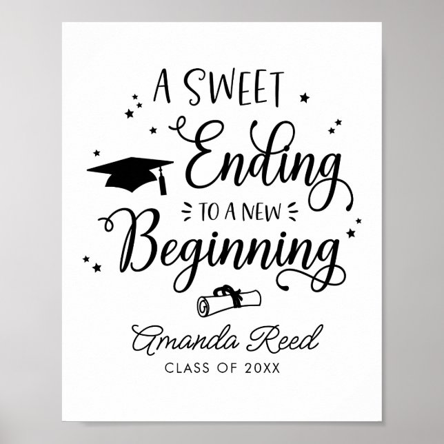Ett sött slut på ett nytt inledande Studenten-teck Poster (Framsidan)