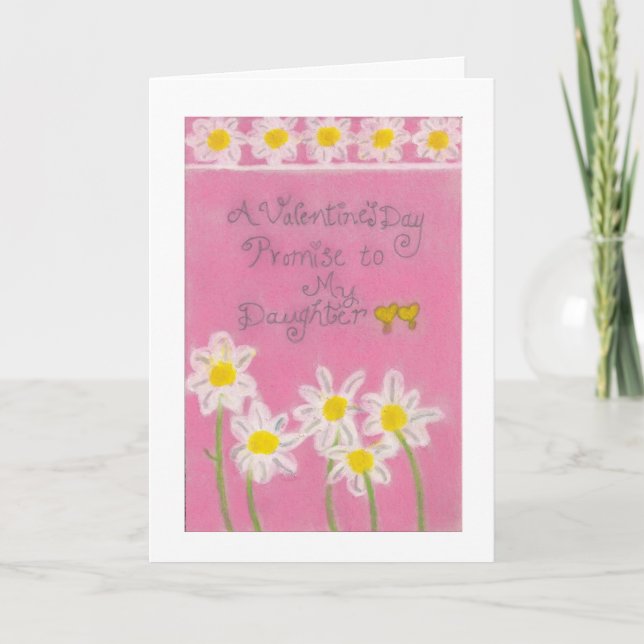 Ett sött valentinlöfte till mina döttrar helgkort (Framsida)