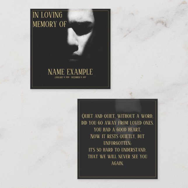 Ett sovande ansikte i ett halvskuggkort anteckningskort (Fram/baksida)