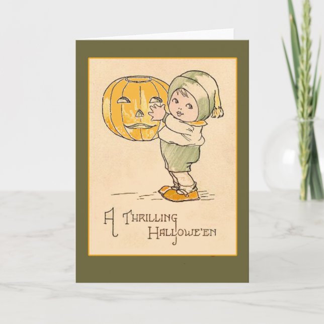 Ett spännande kort för Halloween vintagekonst (Framsida)