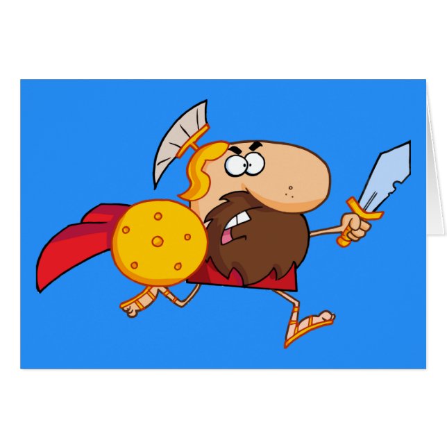 Ett spartanskt krigarespring hälsningskort (Framsidan Horizontal)