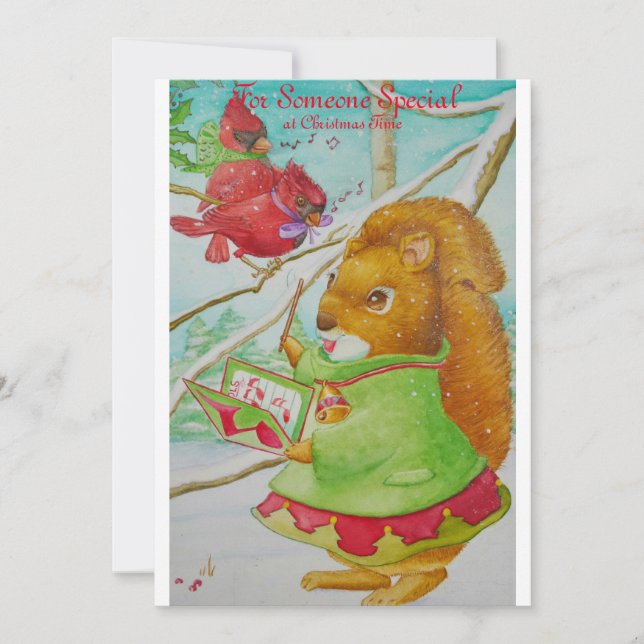 Ett speciellt jullkort för små flickor. tack kort (Framsida)