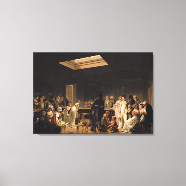 Ett spel av Billiards, 1807 Canvastryck (Framsida)