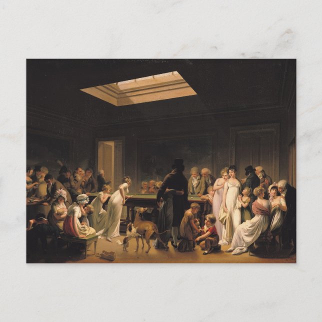 Ett spel av Billiards, 1807 Vykort (Framsida)
