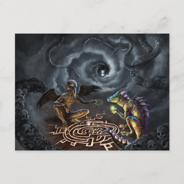 Ett spel av gudar vykort (Framsida)