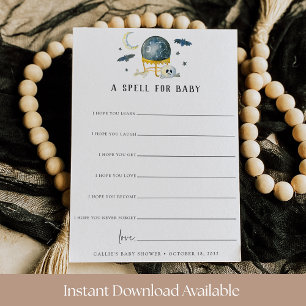 Ett Spel för Baby Halloween Baby Shower Önskningsk Inbjudningar
