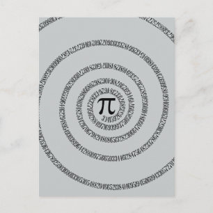 Ett spiral på Pi-klickning Anpassa Grått Färg Vykort
