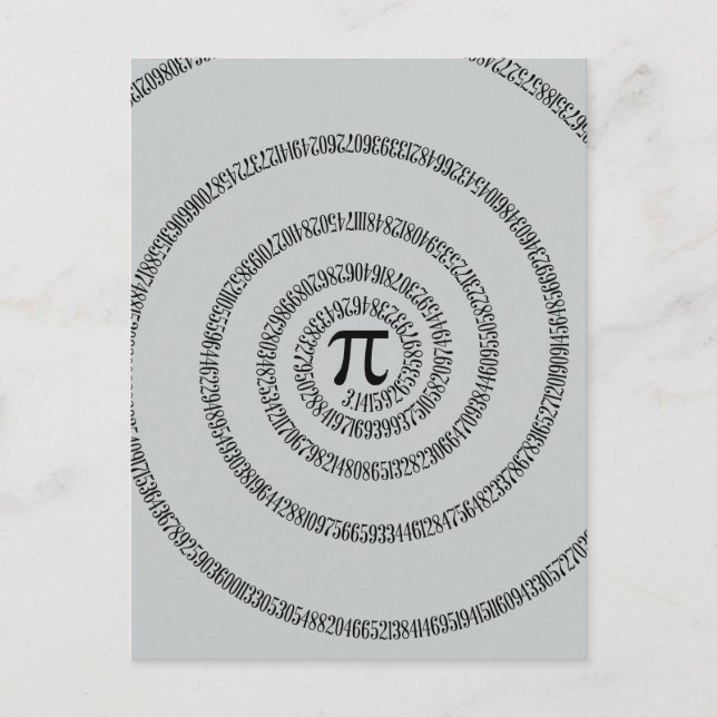 Ett spiral på Pi-klickning Anpassa Grått Färg Vykort (Framsida)