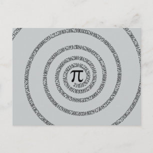 Ett spiral på Pi-klickning Anpassa Grått Färg Vykort