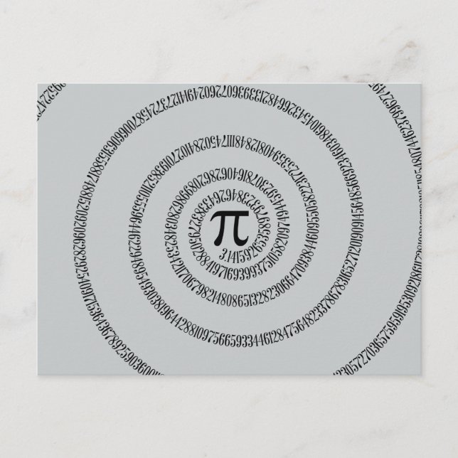 Ett spiral på Pi-klickning Anpassa Grått Färg Vykort (Framsida)