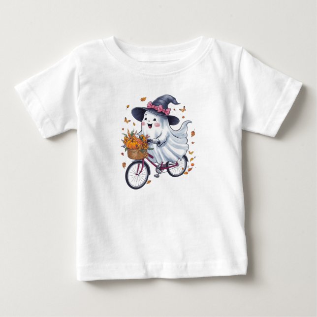 Ett spöke som kör en cykel t shirt (Framsida)