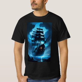 ett spökskepp, ett piratskepp, ett dimfartyg, den t shirt