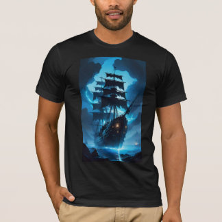 ett spökskepp, ett piratskepp, ett dimmigt skepp, t shirt