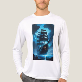 ett spökskepp, ett piratskepp, ett dimmigt skepp, t shirt
