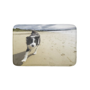 Ett spring för gränsColliehund på stranden Badrumsmatta