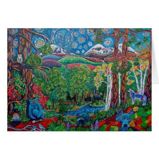 Ett ställe bland gräsen - systrar Oregon Hälsningskort (Framsidan Horizontal)